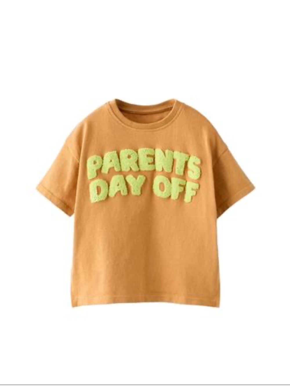 Zara Kids 'Parents Day Off' Russet T-Shirt with Appliqué, size 6
